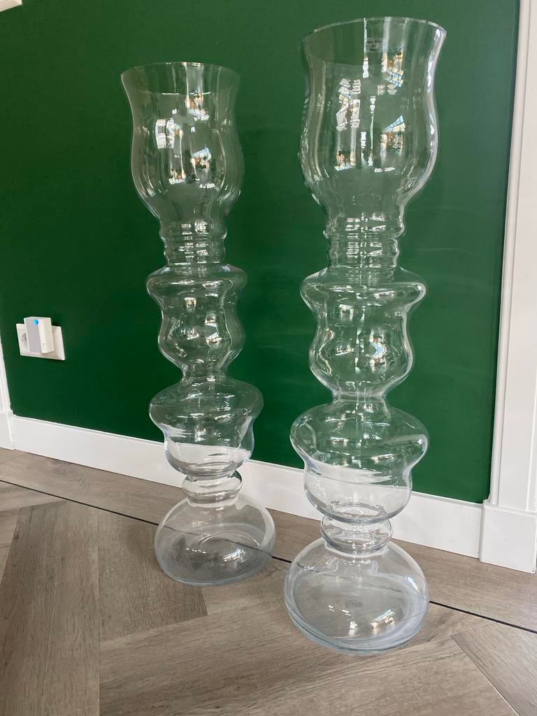 Prachtige grote glazen vazen van Serax - René Barba, Overige kleuren, Ophalen of Verzenden, 75 cm of meer, Glas