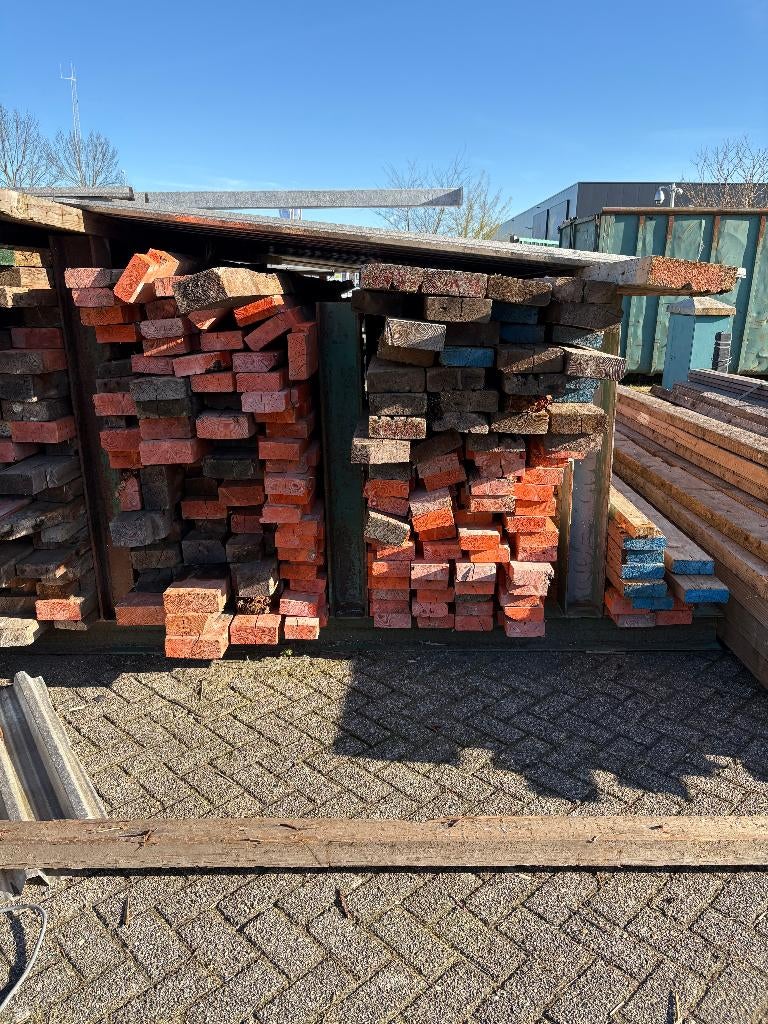 Balkhout, Doe-het-zelf en Verbouw, Hout en Planken, Ophalen, Gebruikt, Minder dan 25 mm, 300 cm of meer