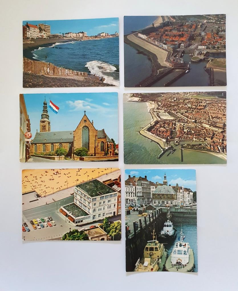 Vlissingen partij  van 6 vintage ongelopen ansichtkaarten, Ophalen of Verzenden, 1960 tot 1980, Ongelopen, Zeeland