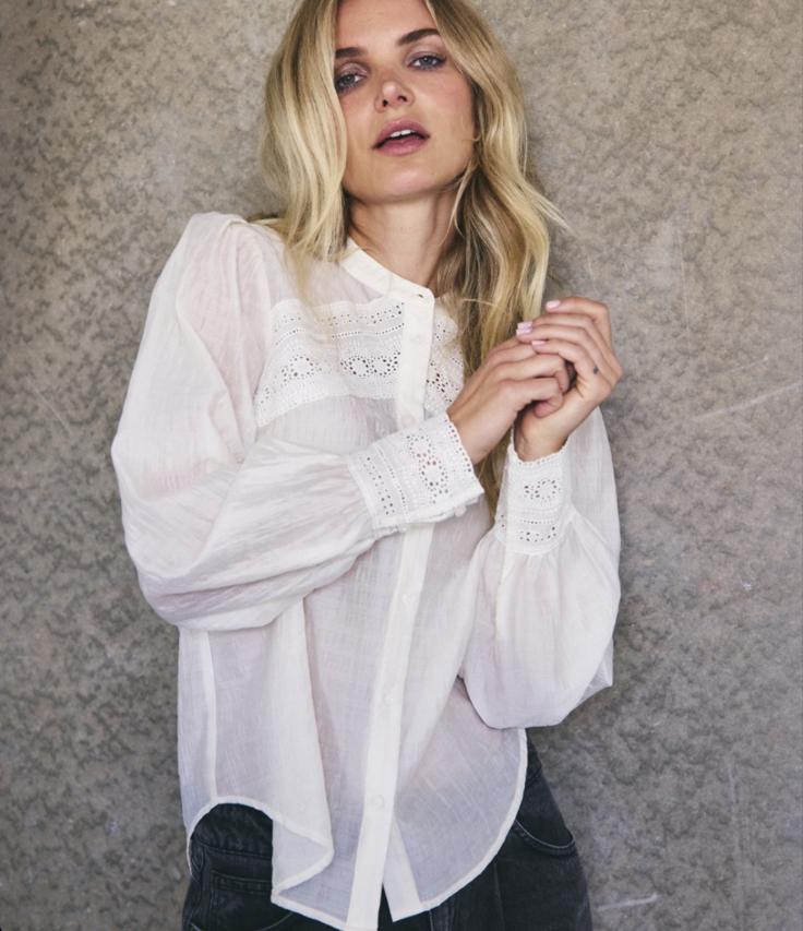 Co'couture blouse broderie kant Anglaise Shirt maat M, Kleding | Dames, Ophalen of Verzenden, Nieuw, Maat 38/40 (M), Wit