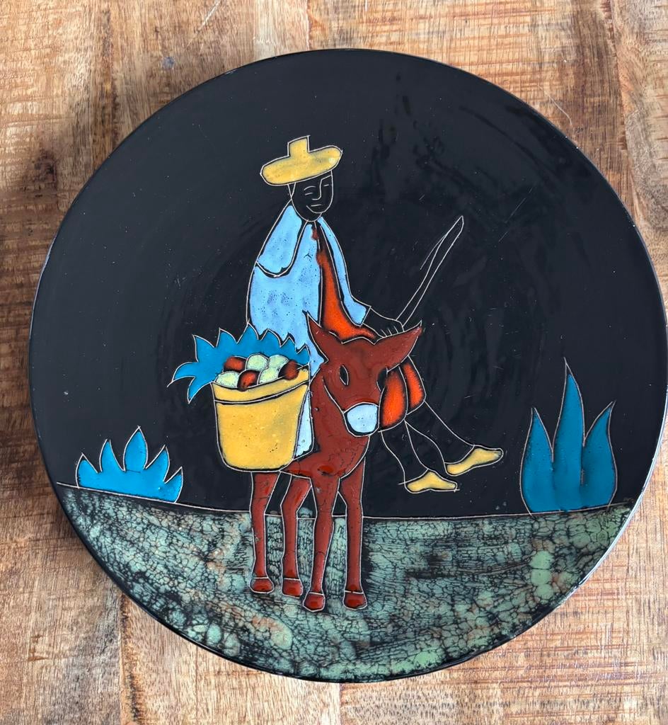 Vintage wandbord Tunesië, Ophalen of Verzenden