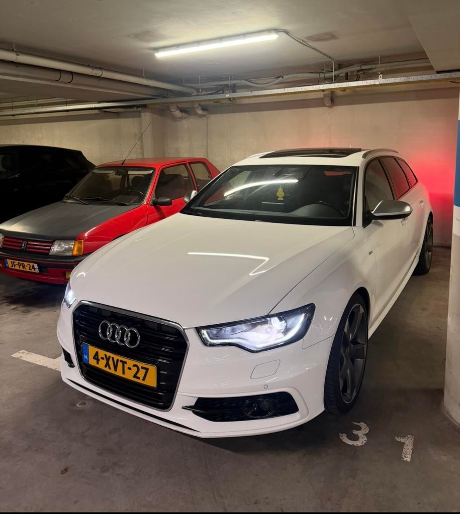 Audi A6 2.0 TDI 3xSline, 4 cilinders, Leder en Stof, Wit, Stationwagon