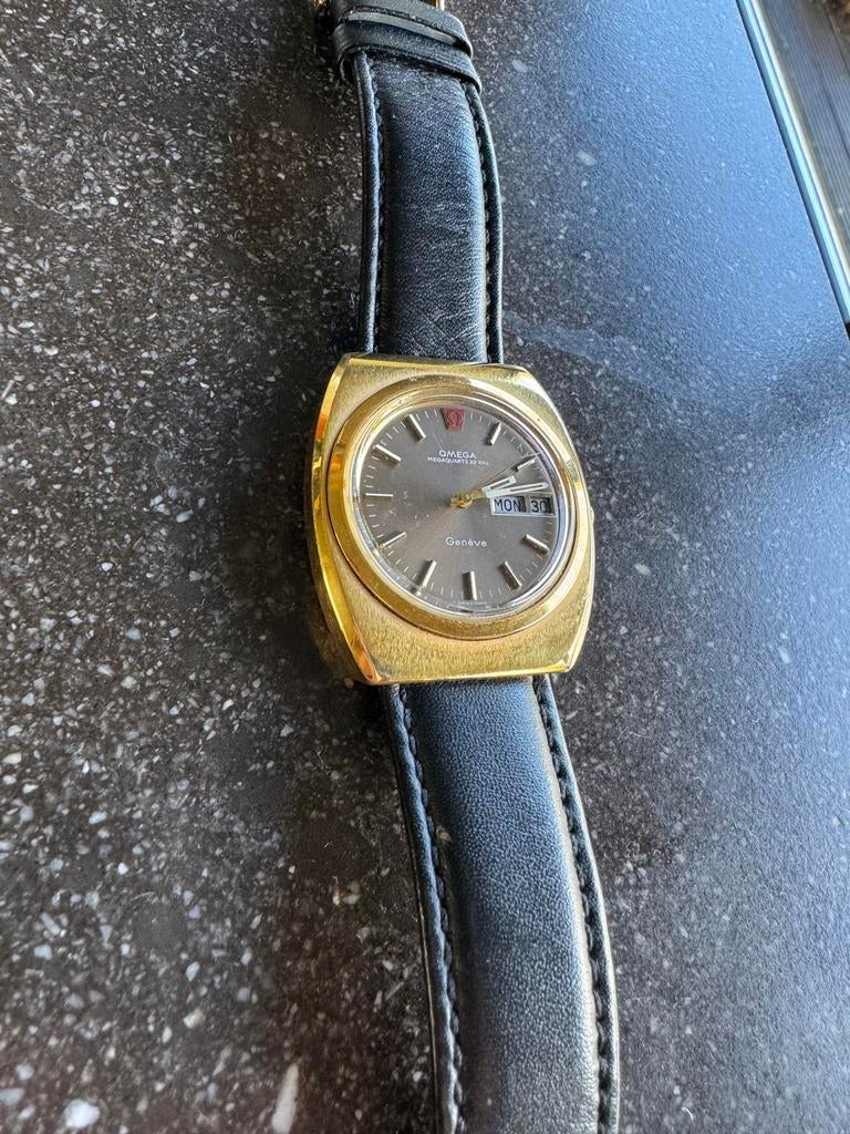 1972 vintage Omega Geneve Megaquartz gouden horloge, Overige materialen, Polshorloge, Ophalen of Verzenden, Omega