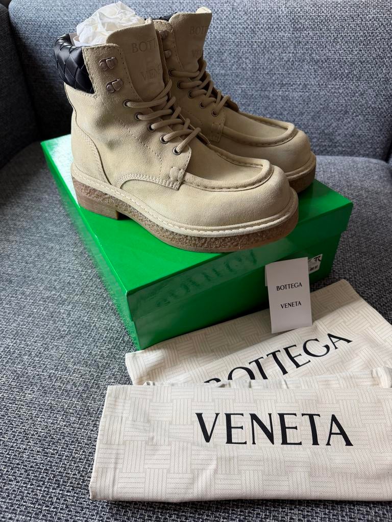 Bottega Veneta Haddock Lace-Up Beige Boots maat 41, Overige kleuren, Boots, Ophalen of Verzenden, Zo goed als nieuw