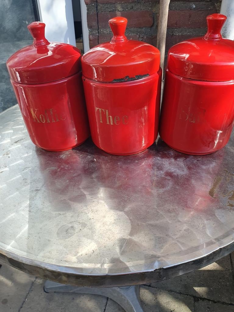 Emaille bussen set, Ophalen of Verzenden, Gebruikt