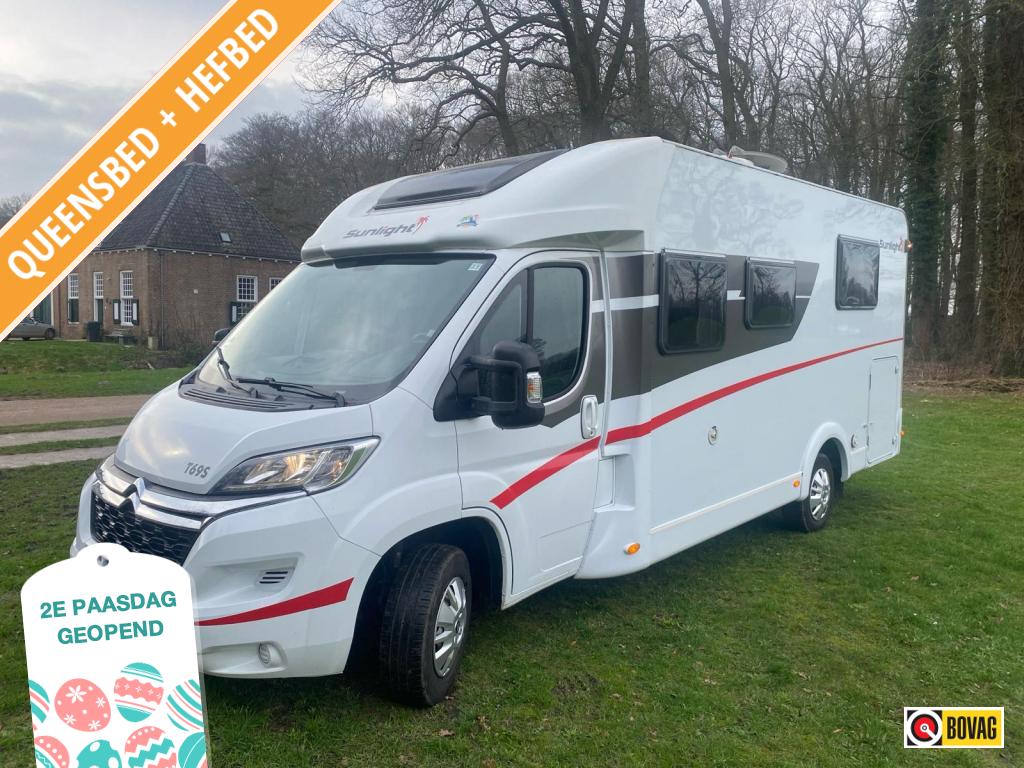 Leuke Sunlight T69 S van 699 cm lang met groot zonnepaneel, Niet ingevuld, Sunlight, Ringverwarming, Treinzit