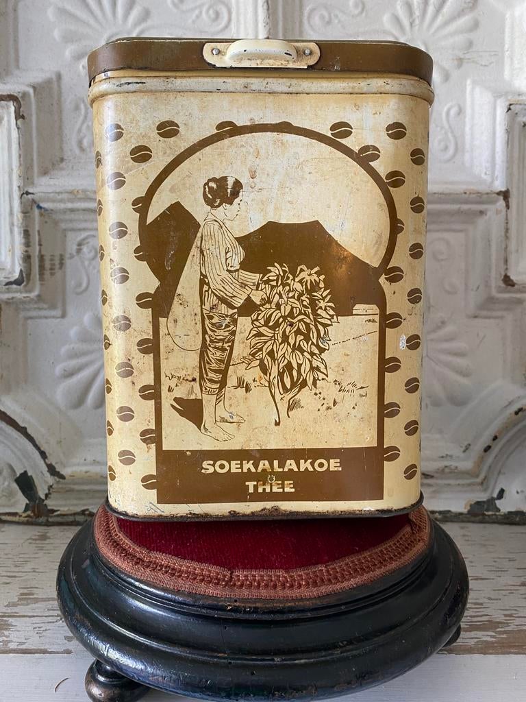 Zeldzaam en groot winkelblik Soekalakoe thee, Verzamelen, Ophalen of Verzenden, Zo goed als nieuw, Thee, Overige merken
