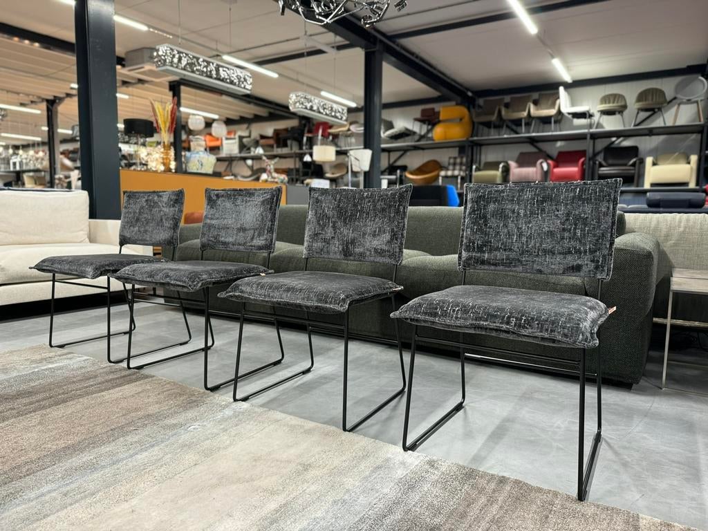 4 Nieuw Jess Design Stoel Norman Eetkamerstoel Stof, Overige kleuren, Nieuw, Ophalen of Verzenden, Vier