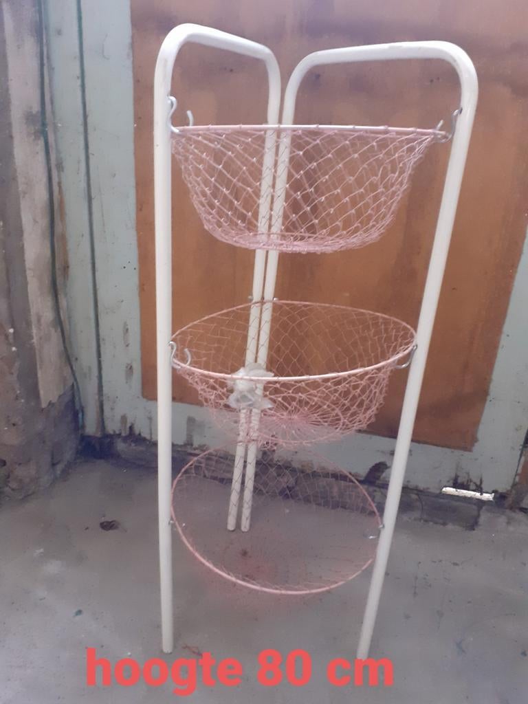 Etagère met 3 manden, 80 cm hoog, Huis en Inrichting, Woonaccessoires | Etagères, Ophalen of Verzenden, Gebruikt