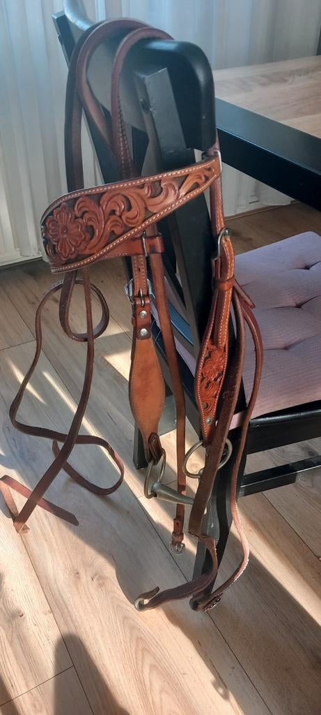 Westernhoofdstel met teugels en bit, Ophalen of Verzenden, Zo goed als nieuw, Western