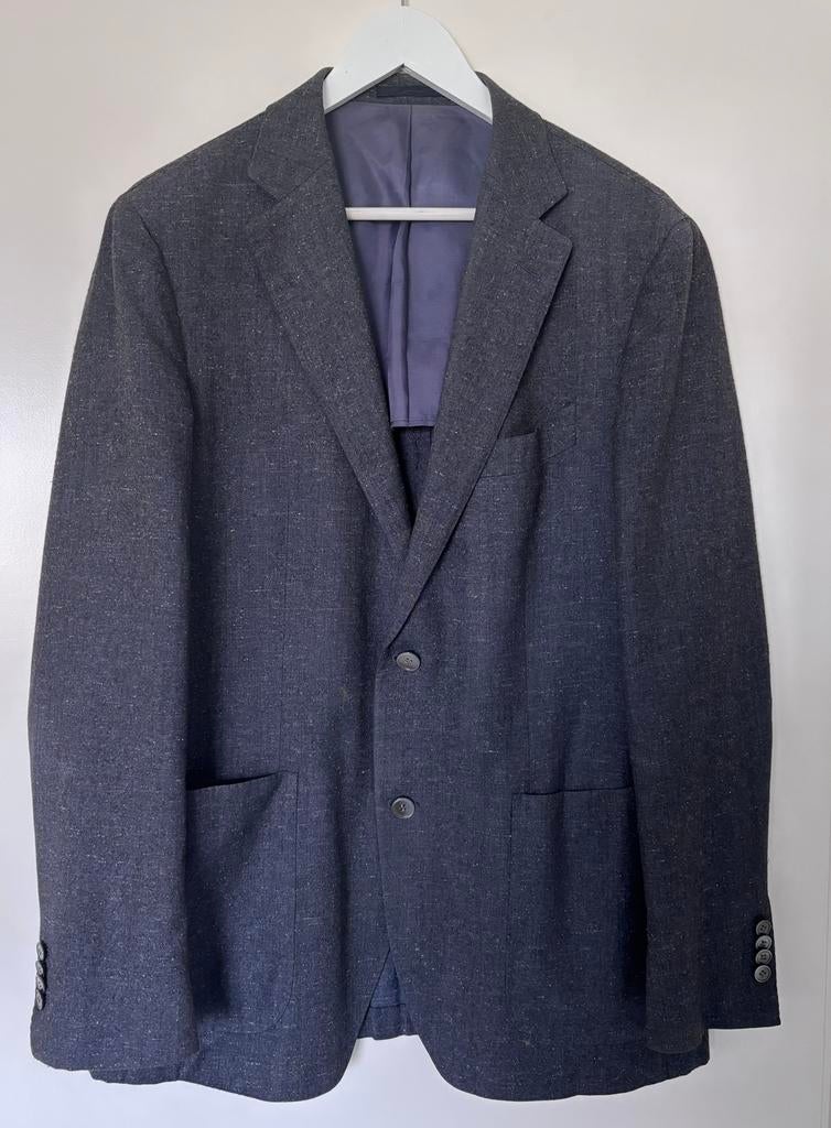 SuitSupply antraciet grijze blazer wol/katoen/zijde 2-knopen, Ophalen of Verzenden, Gedragen, Maat 52/54 (L), Grijs