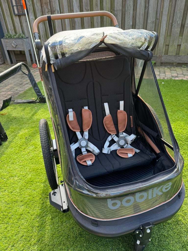 Bobike 2-in1 fietskar & wandelwagen incl. babyschaal, Vering, Ophalen of Verzenden, Zo goed als nieuw, Kinderkar