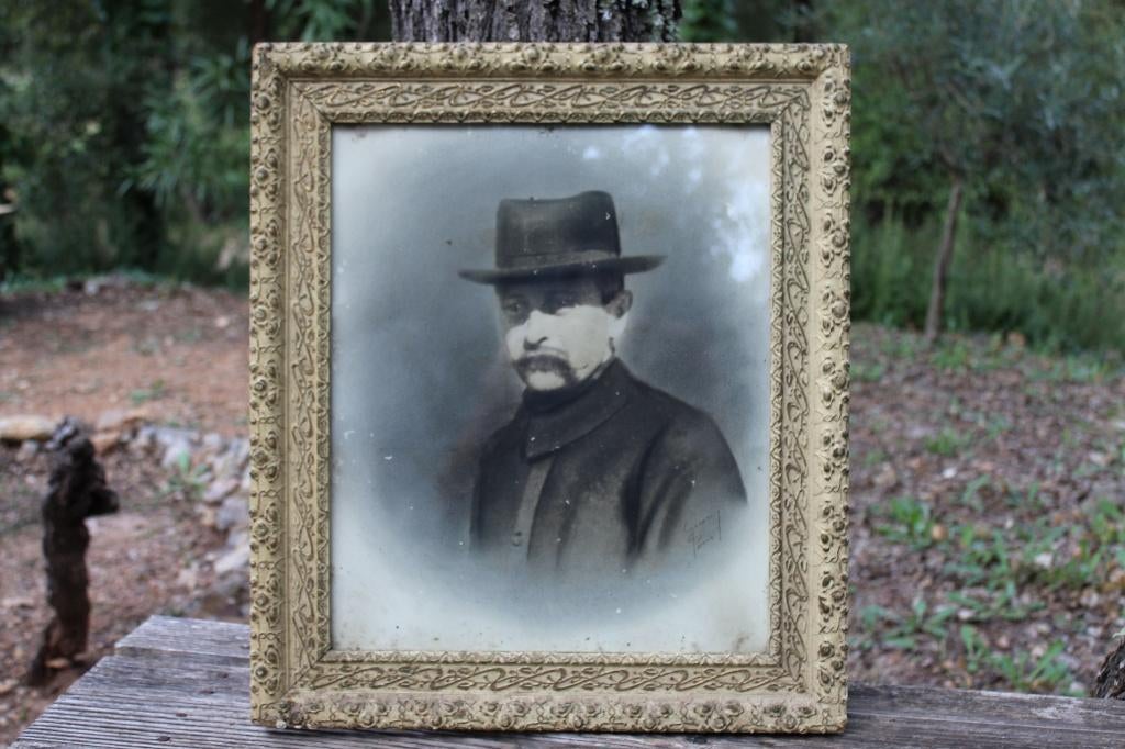 Brocante - Antieke lijst met portret, Art Nouveau!, Ophalen
