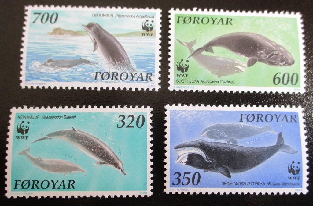 Faeroer eilanden, WWF serie Grote zeedieren, Verzenden, Postfris, Dier of Natuur