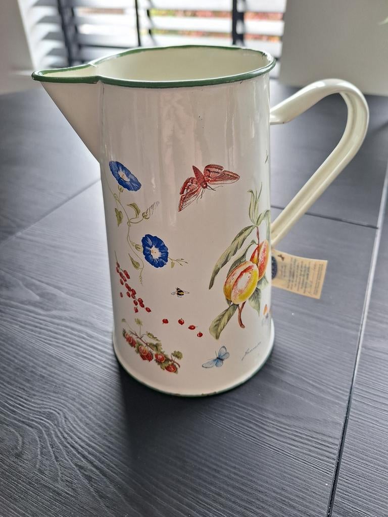 Sierkan Janneke Brinkman - Emaille met fruit en vlinders, Ophalen, Overige materialen, Gebruikt, Overige kleuren