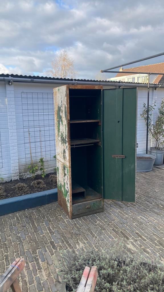 Vintage locker stalen kast, Ophalen, Gebruikt, Industrieel