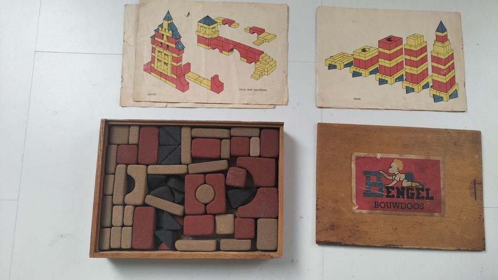 Bengel bouwdoos stenen blokkendoos oud antiek 
Compleet., Ophalen of Verzenden, Gebruikt