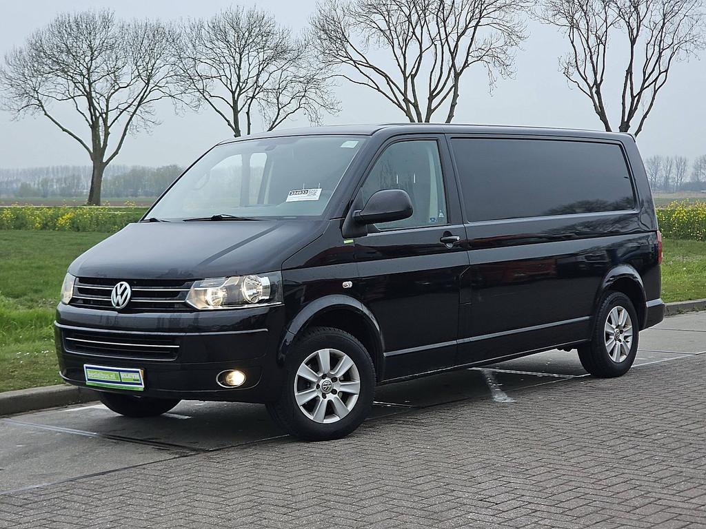 VOLKSWAGEN TRANSPORTER 2.0 TDI 140 pk ac lang, Auto's, Euro 5, Gebruikt, Zwart, Bedrijf