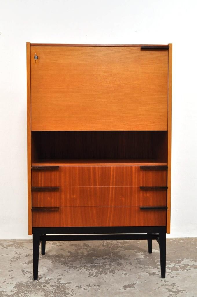 Highboard secretary František Mezulanik kast secretaire 60s, Ophalen of Verzenden, Gebruikt