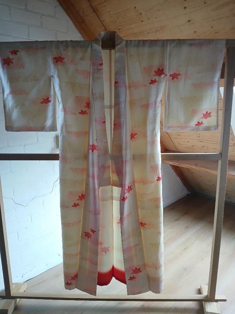 Traditionele Japanse Kimono white momiji, Ophalen of Verzenden