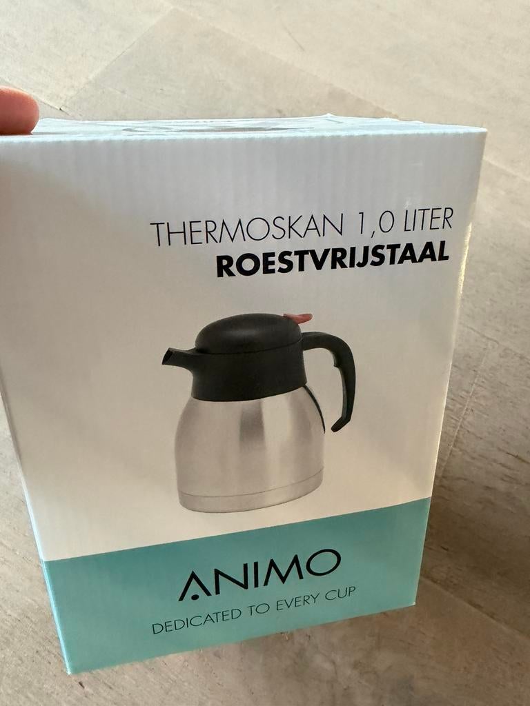 Nieuwe Animo RVS Thermoskan 1,0 liter (nieuw in doos) !!, Ophalen of Verzenden, Nieuw