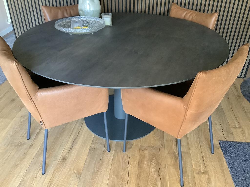 Metaform Orfis keramische eettafel rond 150 cm, Huis en Inrichting, Tafels | Eettafels, Ophalen, Zo goed als nieuw, Rond, 100 tot 150 cm