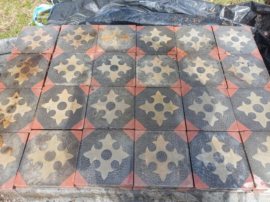 Boeren plavuizen met patroon, Ophalen, Steen of Klei, Minder dan 50 cm, 10 m² of meer