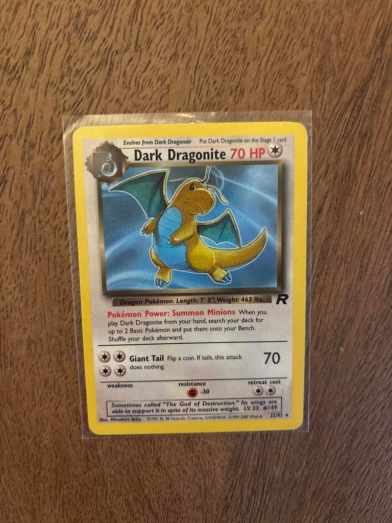Dark Dragonite 22/82 Pokémon Kaart, Ophalen of Verzenden, Gebruikt, Losse kaart