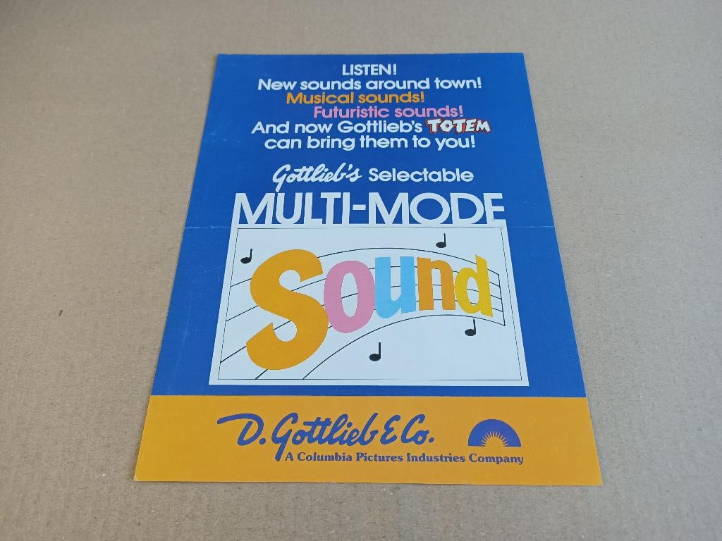 Folder: Gottlieb Totem (1979) Flipperkast, Ophalen of Verzenden, Gebruikt, Elektronisch, Flipperkast