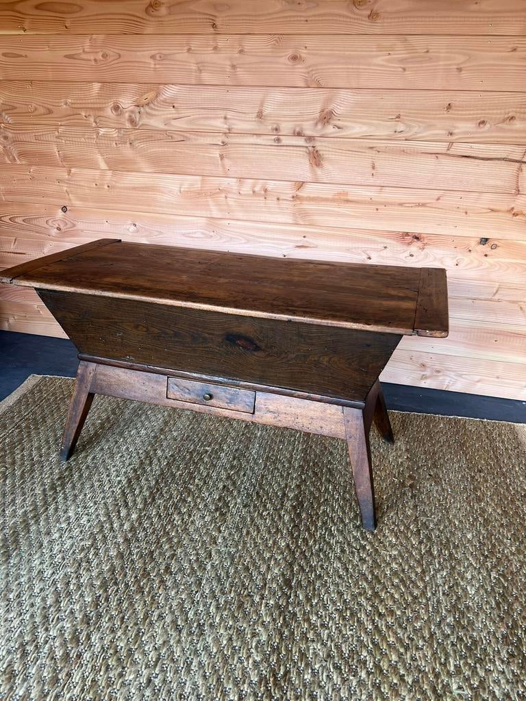 Antiek franse bakkertafel trogtafel, Huis en Inrichting, Tafels | Eettafels, Ophalen, 100 tot 150 cm, Eikenhout, 50 tot 100 cm