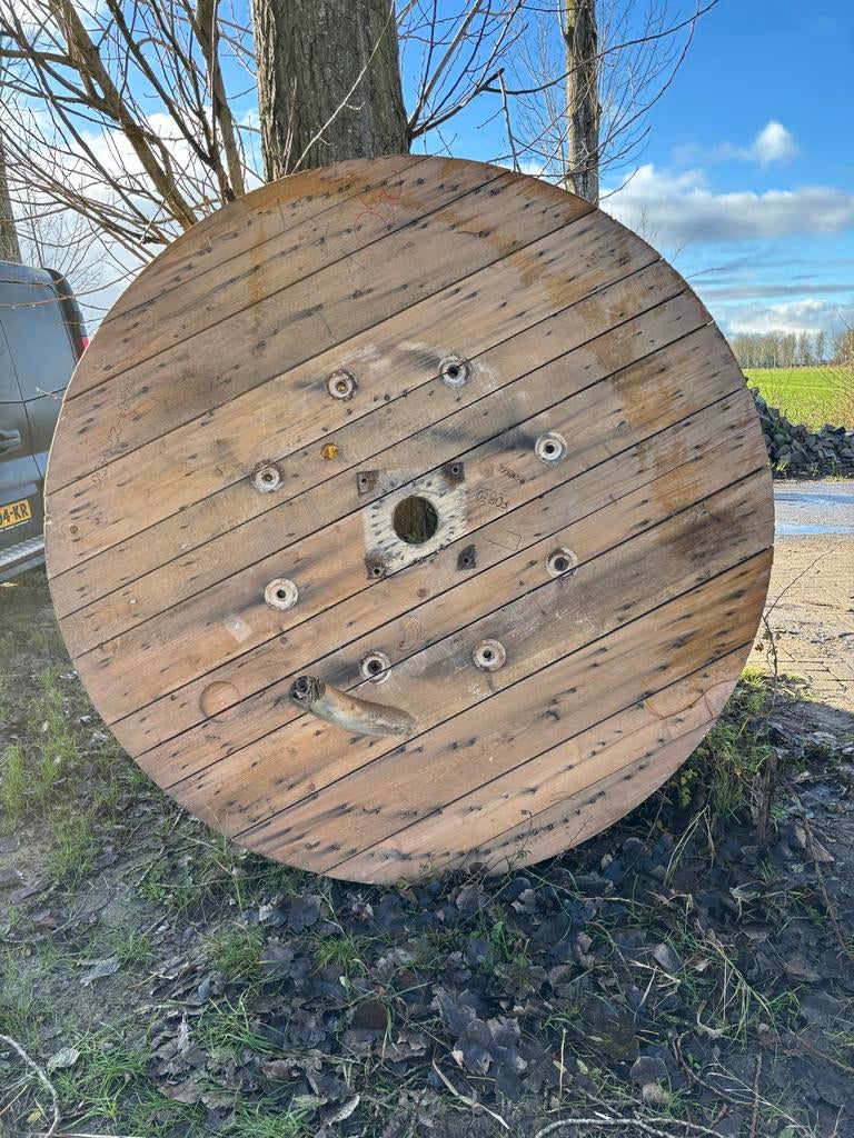 Haspel schijven voor tafel - 158-200cm, Ophalen, Gebruikt, Rond, Hout
