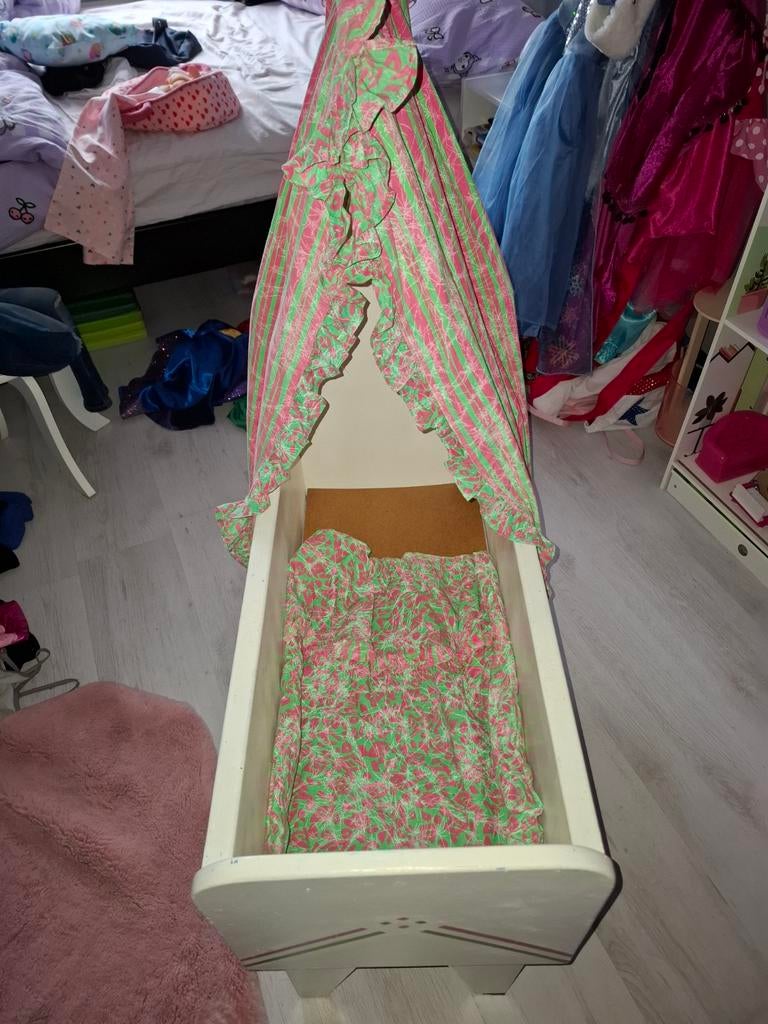 Vintage poppenbedje met hemel, Ophalen, Gebruikt, Overige typen