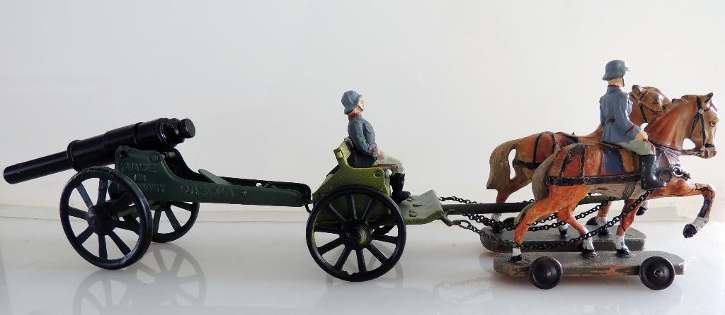 Hausser/Elasolin tweespan met kanon, Antiek en Kunst, Ophalen of Verzenden