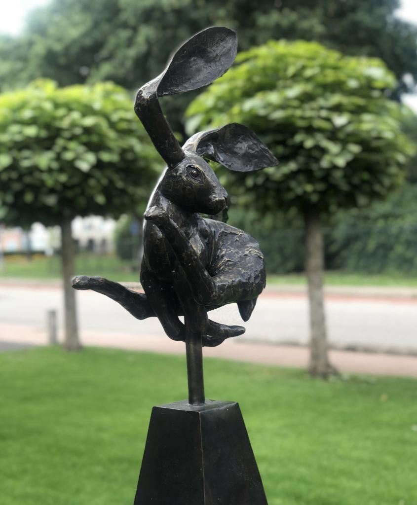 BRONZEN TUINBEELD | GEKKE HAAS XL Bronzenbeelden-winkel, Ophalen of Verzenden, Nieuw, Overige materialen