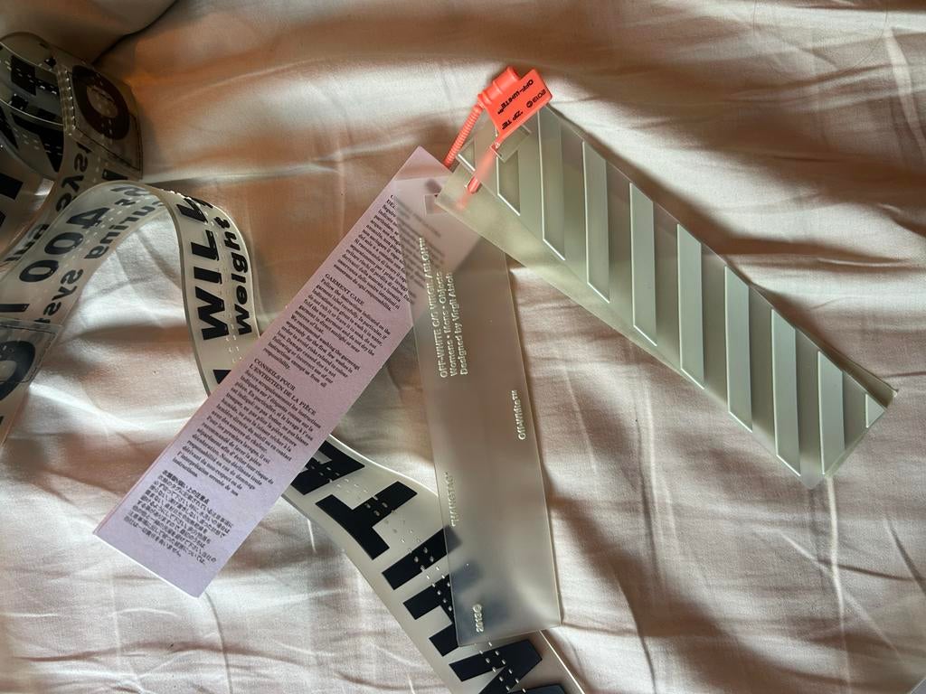 Off-White Riem - transparant zwart (exclusief!), Zwart, Zo goed als nieuw, Riem of Ceintuur, 105 tot 115 cm