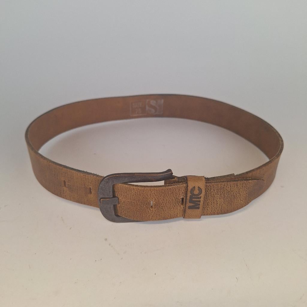 Cognacbruine echt leren heren riem, MTC, 75cm, Bruin, Echt leder, Minder dan 95 cm, Zo goed als nieuw