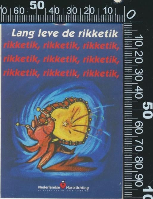 Sticker: Nederlandse Hartstichting - Lang leve de rikketik, Verzenden, Zo goed als nieuw, Bedrijf of Vereniging