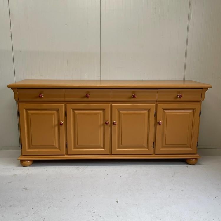 Restyle massief houten dressoir wandkast Little Green orange, Huis en Inrichting, Kasten | Dressoirs, Ophalen, Gebruikt, Landelijk modern