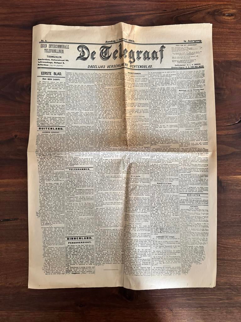 Telegraaf Jubileum Herdruk - Iconische Pagina's, Verzamelen, Tijdschriften, Kranten en Knipsels, Ophalen of Verzenden, Krant