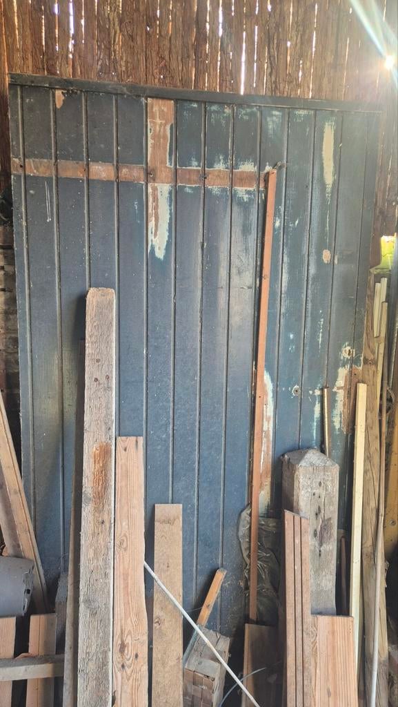 Oude Houten Garagedeur, Doe-het-zelf en Verbouw, Deuren en Horren, 100 tot 120 cm, Gebruikt, Garagedeur, Ophalen of Verzenden