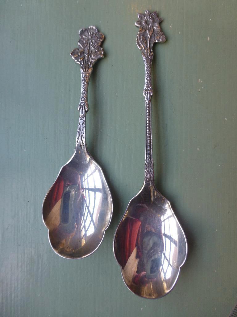 Antieke Zilveren Thee- +Suikerschep ‘Bloemenserie’gesigneerd, Antiek en Kunst, Verzenden