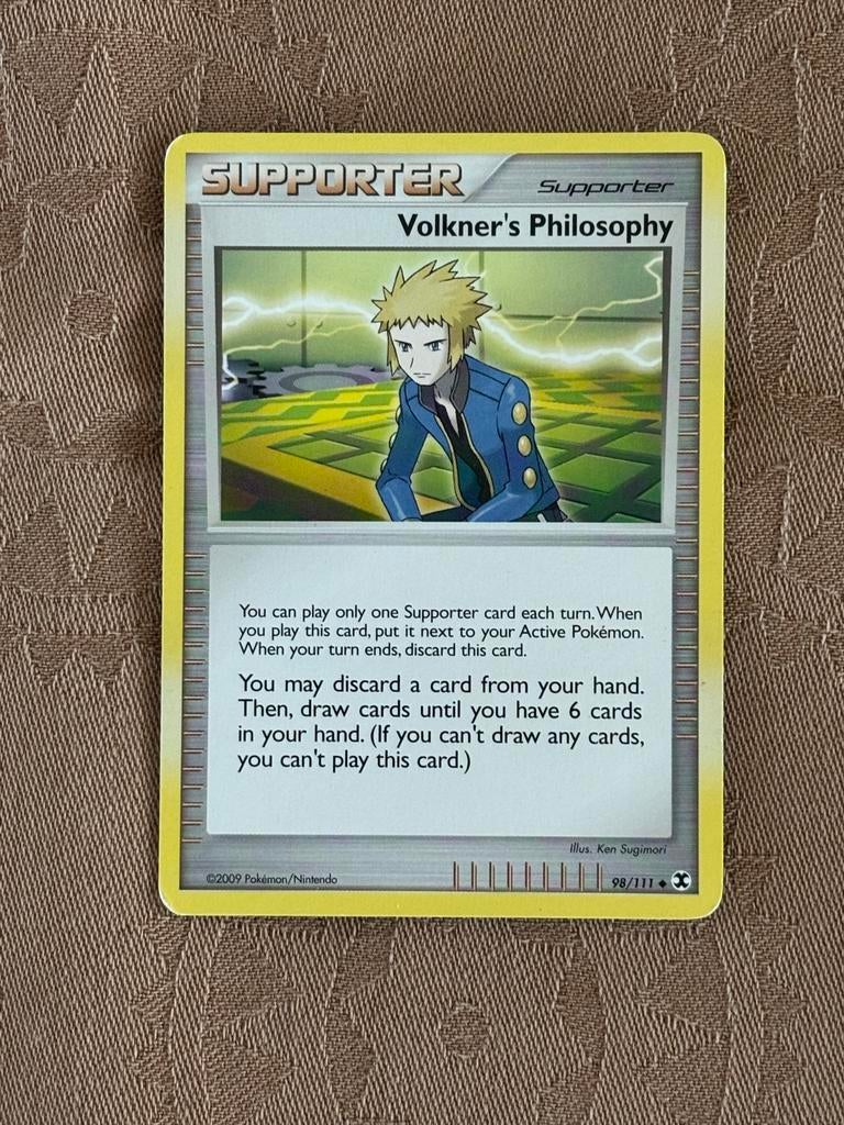 Volkner's Philosophy - Supporter Pokémonkaart, Ophalen of Verzenden, Zo goed als nieuw, Losse kaart