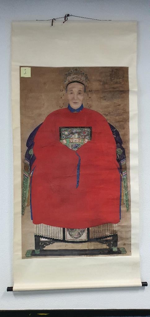 Chinese voorouderportretten op rol, 19e eeuw, Ophalen of Verzenden