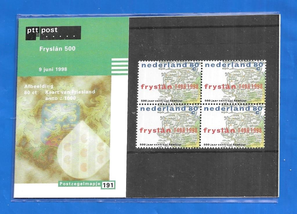 Postzegelmapje 191 - Fryslân 500 1998, Verzenden, Na 1940, Postfris