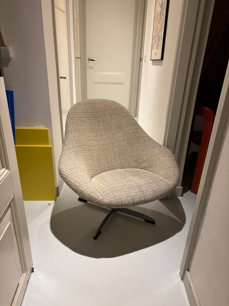Vintage design swivel lounge stoel draaistoel fauteuil, Huis en Inrichting, Ophalen, Gebruikt, Stof, 50 tot 75 cm