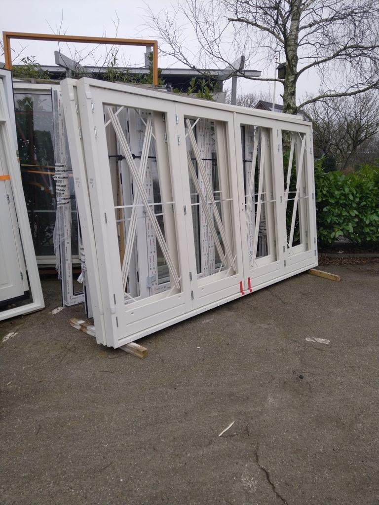 Hardhout kozijn met 4 harmonica deuren, Ophalen, Nieuw, Buitendeur, Vouwdeur