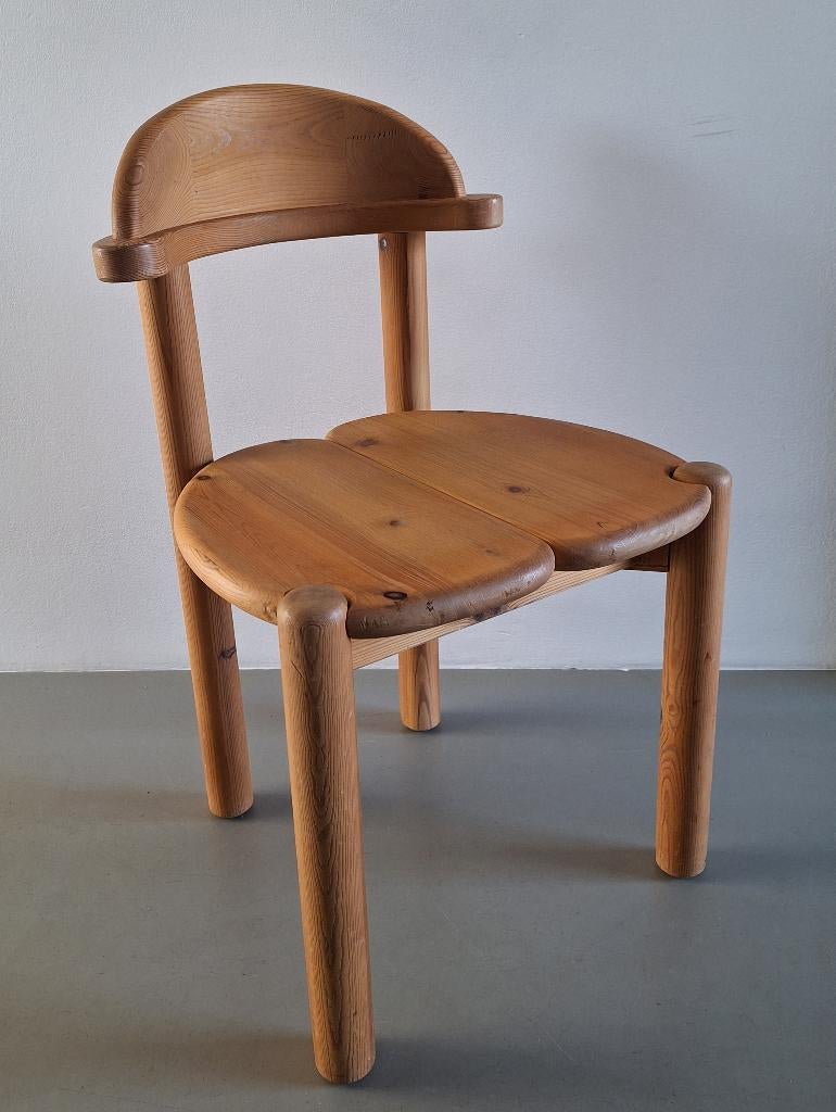 vintage robuste brutalist design houten stoel, Ophalen, Bruin, Hout, Eén