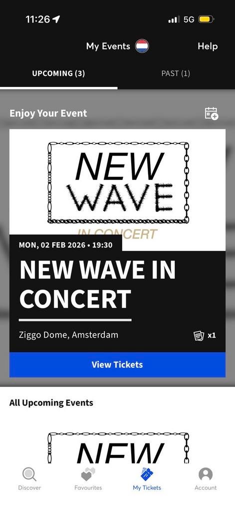 New wave 2 golden circle tickets, Eén persoon