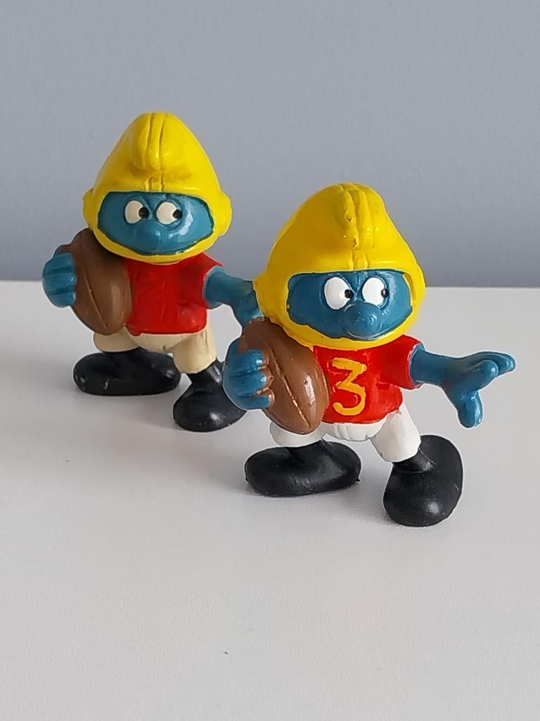 Smurfen als Americain Footballspelers, 2 uitvoeringen, Verzamelen, Smurfen, Verzenden, Zo goed als nieuw, Verschillende Smurfen