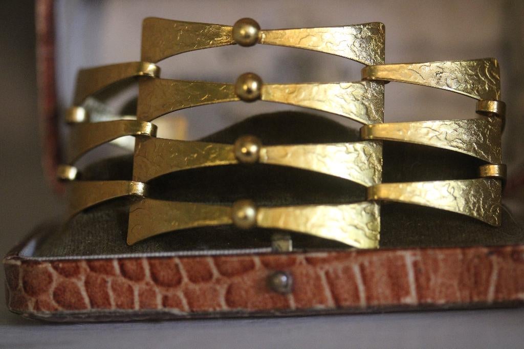 Vintage bladgoud armband design unica Menno Meijer, Ophalen of Verzenden, Overige materialen, Armband